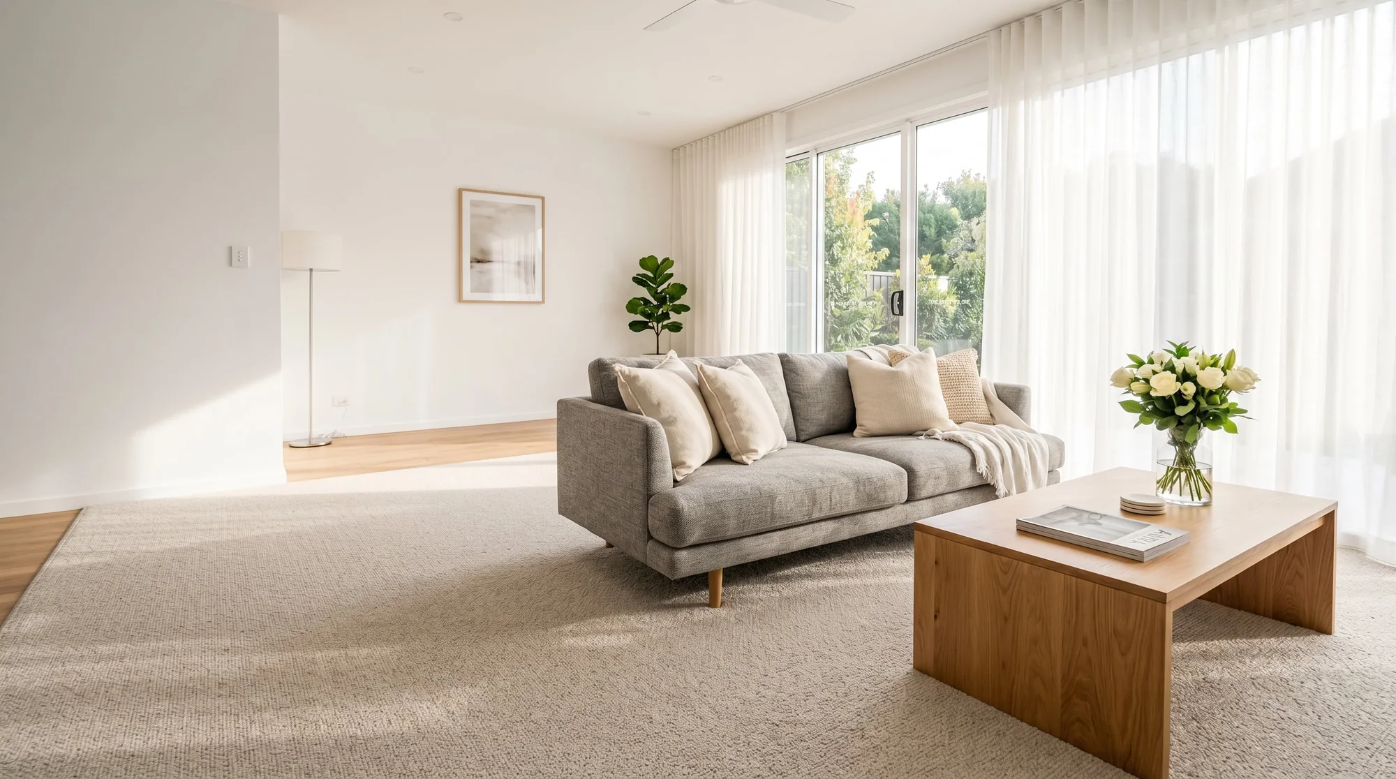 Clean, calm living room reflecting the quality of Byford Carpet Cleaning